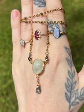 Aquamarine and topaz double dangle interchangeable necklace
